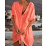 Cotton Linen Oversized Summer Blouse  Vintage Short Sleeve Button Down Shirt For Women 3