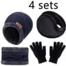 Winter Velvet Hat Scarf Glove Set For Cold Weather Outdoor Wear 8