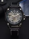 Automatic Mechanical Watch Hollow Dial Leather Strap For Men 9