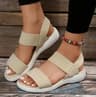 Womens Knit SlipOn Wedge Sandals  Lightweight Elastic  Comfy For Summer 7