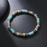 Vintage Beaded Bracelet For Men With Skull And Natural Stone Accents 14