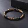 Vintage Beaded Bracelet For Men With Skull And Natural Stone Accents 15