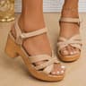 Women Braided High Heel Sandals With Chunky Platform And Ankle Strap 10