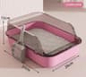 SemiEnclosed Cat Litter Box With Splash Guard And Cleaning Basin 6