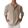 Lightweight Cotton Linen Long Sleeve Shirt For Men 12