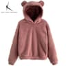 Plush Rabbit Ear Hoodie For Women  Warm Long Sleeve Winter Sweatshirt With Cute Ears 11