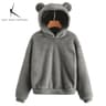 Plush Rabbit Ear Hoodie For Women  Warm Long Sleeve Winter Sweatshirt With Cute Ears 13