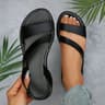 Womens Round Toe Flat Sandals Solid Color Summer Walking Shoes 7