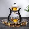 Glass Tea Set Semi Automatic Drip Teapot With Infuser And Teacups 5