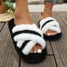 Cross Band Slippers Lightweight Open Toe Slides For Women 16