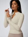 Womens Slim Fit Quick Dry Workout Jacket Full Zip Long Sleeve 7