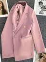 Womens Double Breasted Blazer Elegant Spring Autumn Coat 10