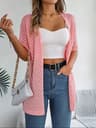 Spring Summer Knitted Cardigan Casual Solid Color Hollow Out Tops For Women 10