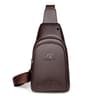 Mens Chest Pack Crossbody PU Leather Shoulder Bag 9