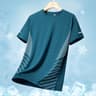 Mens Running TShirt  Quick Dry Ice Silk Fitness Top With Reflective Print Breathable Short Sleeve U 12