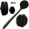 4Piece Soft Silicone Bath Brush Set With NonSlip Handle For Easy Cleaning And Gentle Exfoliation 9
