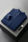 Mens Merino Wool Mock Collar Zipper Cardigan Sweater For Autumn And Winter 9