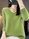 Merino Wool VNeck Sweater For Women  Soft Cashmere Knit Pullover For Autumn And Winter 9