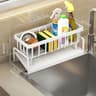 Drill Free Kitchen Sink Organizer Rack With Sponge And Soap Storage 10