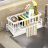 Kitchen Sink Drain Rack Organizer With Sponge And Soap Holder 9