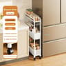 Movable Gap Storage Rack Narrow Floor Standing Organizer For Kitchen And Living Room 9
