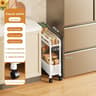 Movable Gap Storage Rack Narrow Floor Standing Organizer For Kitchen And Living Room 7