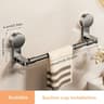 Retractable Aluminum Towel And Lid Storage Rack With Suction Mount 7
