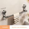 Retractable Aluminum Towel And Lid Storage Rack With Suction Mount 8
