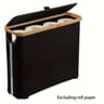 Bohemian Bamboo Toilet Paper Holder With Foldable Storage Basket 7