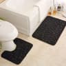 Embossed Stone Pattern Absorbent Bathroom And Door Mat Set 7