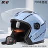 Retro Open Face Motorcycle Helmet  Dual Lens Sun Visor Lightweight Scooter Helmet For Men And Women 12
