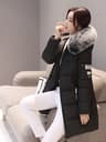 Womens Winter Fur Collar Hooded Parka Jacket 8
