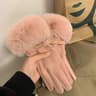 Women Winter Touchscreen Suede Gloves With Plush Cuff And Fleece Lining 10