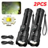 High Power LED Flashlight USB Rechargeable Tactical Torch 8