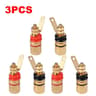 Gold Plated Amplifier Speaker Terminal Binding Post Set For 4mm Banana Plugs 6