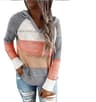 Women Patchwork Hooded Sweater Long Sleeve Knit Pullover 12