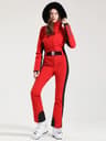 Women One Piece Ski Suit Winter Waterproof Windproof Thick Snowboard Overalls 17