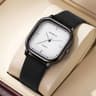 Men Square Minimalist Quartz Watch Leather Strap 8