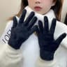 Women Mink Velvet Winter Five Finger Gloves Plush Warm Mittens 8