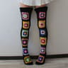 Autumn Winter Extra Long Crochet Knit Thigh High Socks For Women Over Knee Ethnic Style Stockings 7