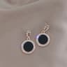 Black Zircon Square Stud Earrings  Shiny Geometric Statement Jewelry For Women 15