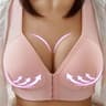 Push Up Front Button Bra Without Steel Ring Womens Full Support Bralette Lift Up Underwear 11
