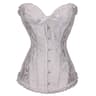 Womens Floral Lace Corset Satin Bustier Vintage Overbust Boned Top 9