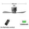 Rechargeable Ceiling Fan With Removable Blades And LED Light For Indoor And Outdoor Use 9