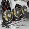 Car Fan With Dual Heads 360 Degree Adjustable Air Circulator USB 12V 24V 12