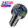 Fast Charge Car Charger With Digital Display 4 USB And 2 PD Ports 8