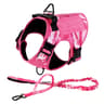 Military Pink Camouflage Dog Harness With Adjustable Leash 7