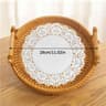 Woven Rattan Round Storage Basket Tray With Strap Handle For Snacks And Picnic 7