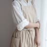 Japanese Style Long Floral Apron Waterproof Cotton Linen Baking And Teacher Smock Dress 7