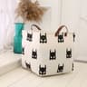 Foldable Cotton Linen Laundry Basket Storage Organizer Bag For Dirty Clothes And Household Sundries 5